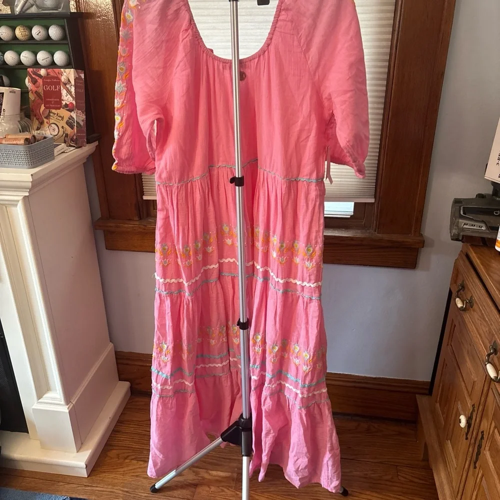 Simply Southern Coral-Pink Embroidered Tunic - Picture 2 of 6